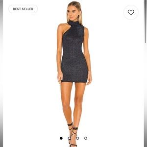 Superdown sparkly blue stretchy mini dress